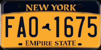 NY license plate FAO1675