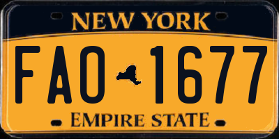 NY license plate FAO1677