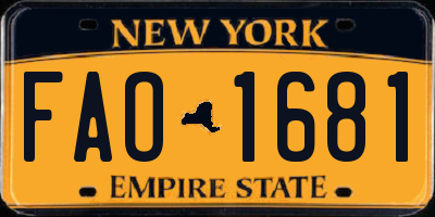NY license plate FAO1681