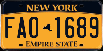 NY license plate FAO1689