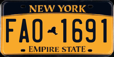 NY license plate FAO1691
