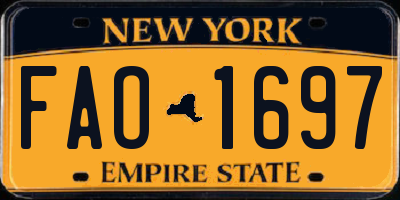 NY license plate FAO1697