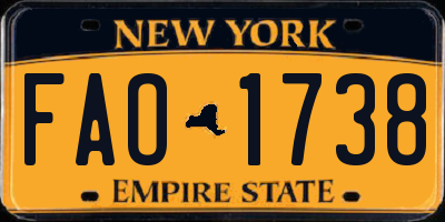 NY license plate FAO1738