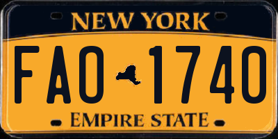 NY license plate FAO1740