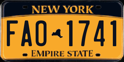 NY license plate FAO1741