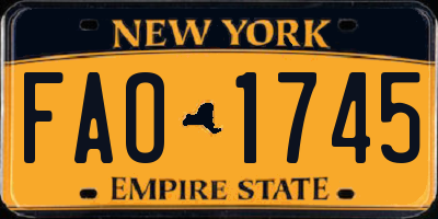 NY license plate FAO1745