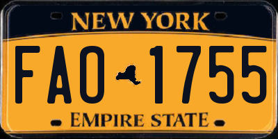 NY license plate FAO1755