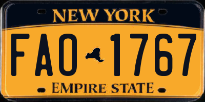NY license plate FAO1767