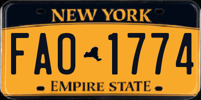 NY license plate FAO1774