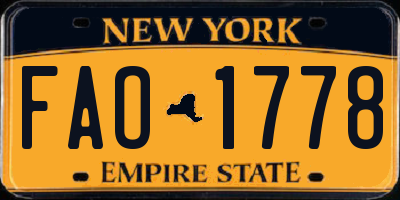 NY license plate FAO1778