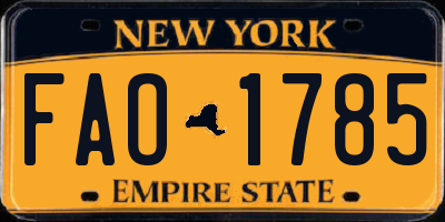 NY license plate FAO1785