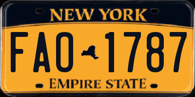 NY license plate FAO1787