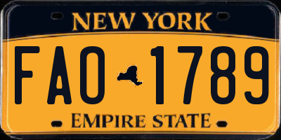 NY license plate FAO1789
