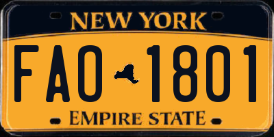 NY license plate FAO1801
