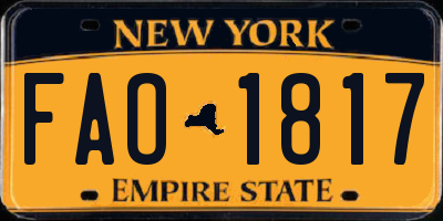 NY license plate FAO1817