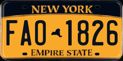 NY license plate FAO1826