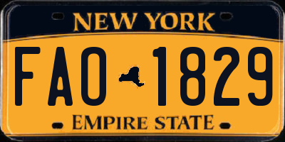 NY license plate FAO1829
