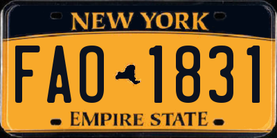 NY license plate FAO1831