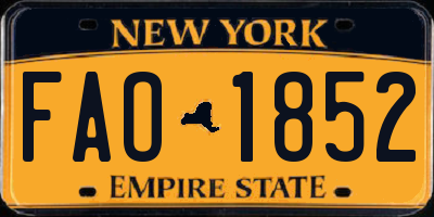 NY license plate FAO1852