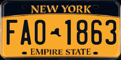 NY license plate FAO1863