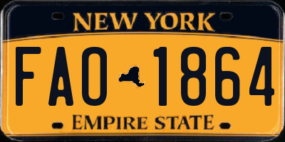 NY license plate FAO1864