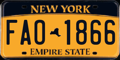 NY license plate FAO1866
