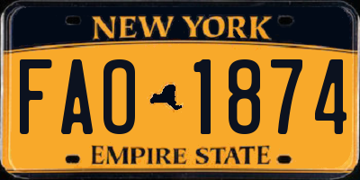 NY license plate FAO1874