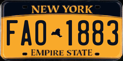 NY license plate FAO1883