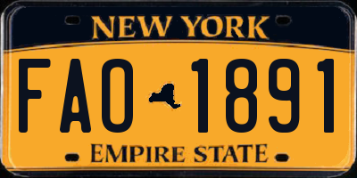 NY license plate FAO1891