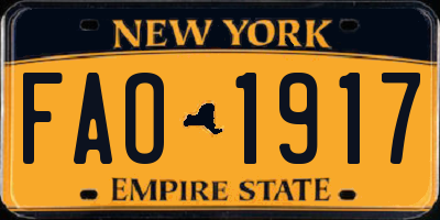 NY license plate FAO1917