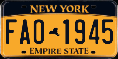 NY license plate FAO1945