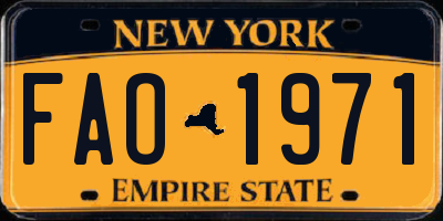 NY license plate FAO1971