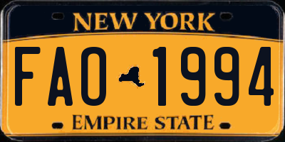 NY license plate FAO1994