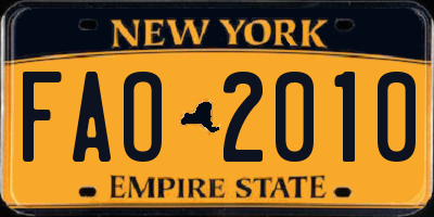 NY license plate FAO2010