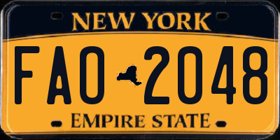 NY license plate FAO2048