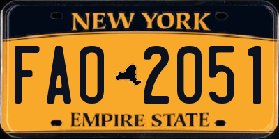 NY license plate FAO2051
