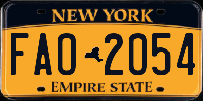 NY license plate FAO2054