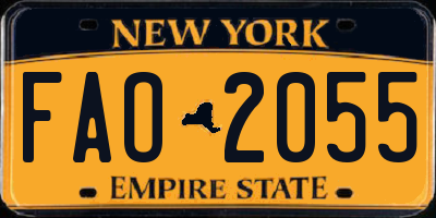 NY license plate FAO2055