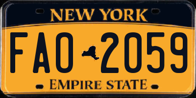 NY license plate FAO2059