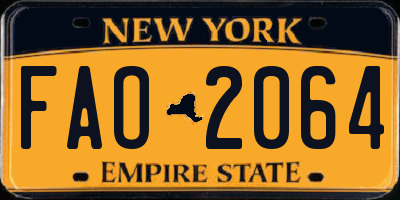 NY license plate FAO2064