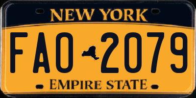 NY license plate FAO2079