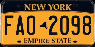 NY license plate FAO2098