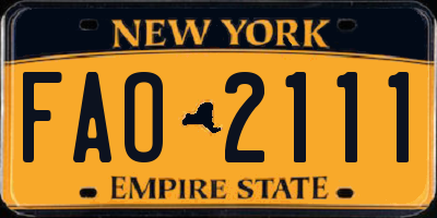 NY license plate FAO2111