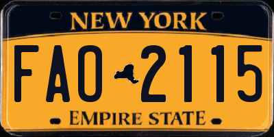 NY license plate FAO2115
