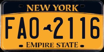 NY license plate FAO2116