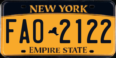NY license plate FAO2122