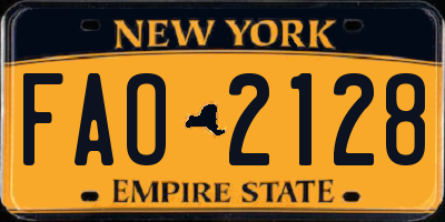 NY license plate FAO2128