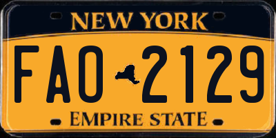 NY license plate FAO2129