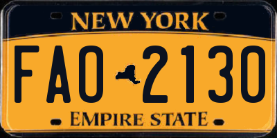 NY license plate FAO2130