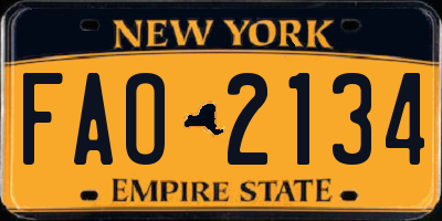 NY license plate FAO2134